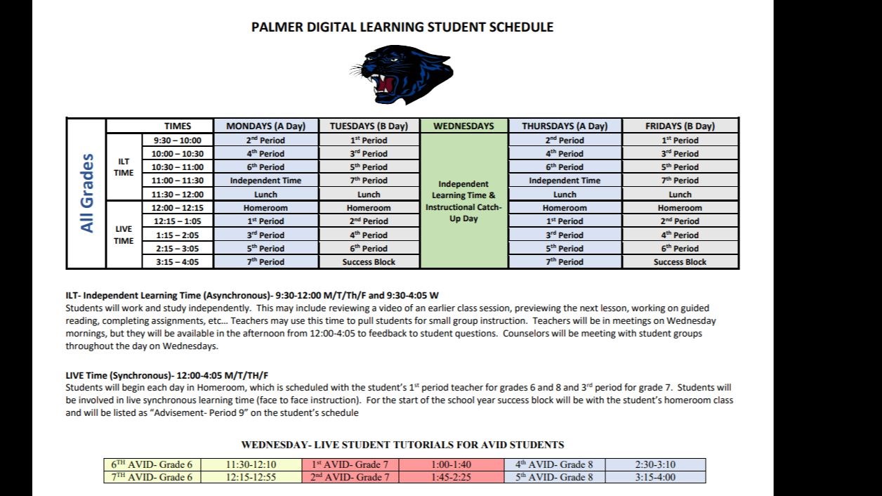 Palmer Remote Learning Schedule